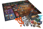 Alt text: Dune: Imperium – Uprising game board, sandworm miniatures and components.