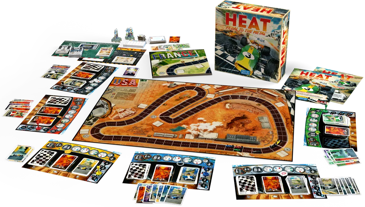 Board game set up for heat pedal to the metal