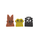 Three small stylized character pieces for the Root Homeland Expansion
