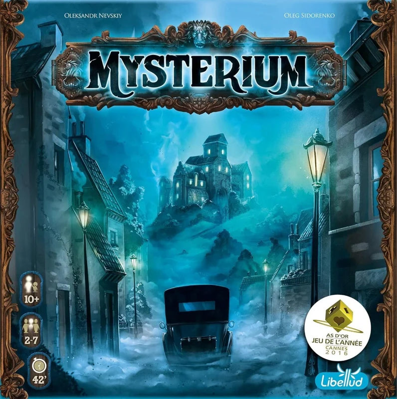Mysterium refresh board game front of box from Libellud
