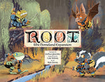 Cover of 'ROOT: The Homeland Expansion' with cartoon animals and colorful text.