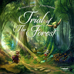 Cover of 'Trial of The Forest' with characters in a forest setting and 'rebel studio' branding.